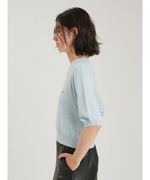Mila Owen(ミラオーウェン)の「カシミヤ混クロップドニットプルオーバー(ニット/セーター・レディース・キャメル/グレー/ライトブルー・F)」の16枚目の写真