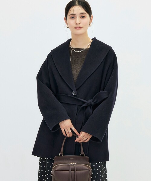 NOLLEY’S Sophi(ノーリーズソフィ)の「リバーショールコート(ダッフルコート・レディース・サックスブルー/グレイッシュベージュ/カーキ/ネイビー・36/38)」の4枚目の写真