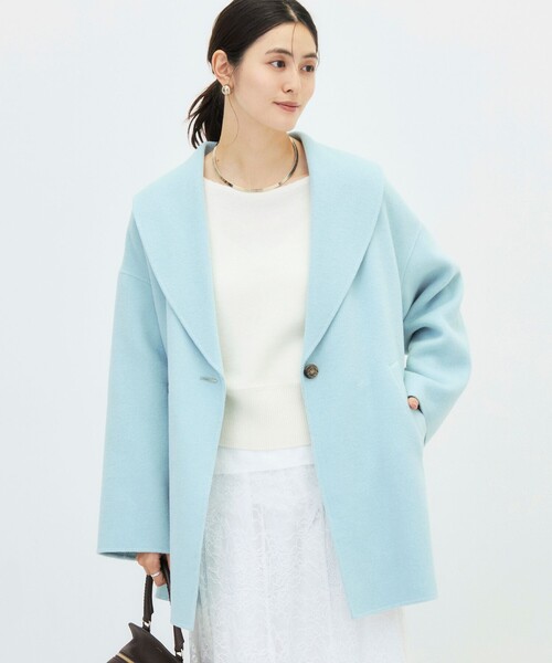 NOLLEY’S Sophi(ノーリーズソフィ)の「リバーショールコート(ダッフルコート・レディース・サックスブルー/グレイッシュベージュ/カーキ/ネイビー・36/38)」の12枚目の写真