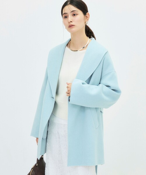 NOLLEY’S Sophi(ノーリーズソフィ)の「リバーショールコート(ダッフルコート・レディース・サックスブルー/グレイッシュベージュ/カーキ/ネイビー・36/38)」の13枚目の写真