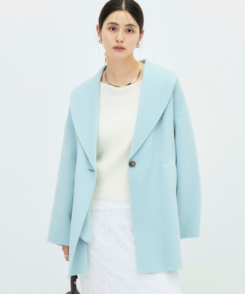 NOLLEY’S Sophi(ノーリーズソフィ)の「リバーショールコート(ダッフルコート・レディース・サックスブルー/グレイッシュベージュ/カーキ/ネイビー・36/38)」の20枚目の写真