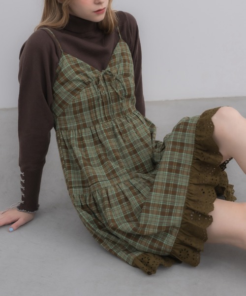 idem(イデム)の「lace cami onepiece / レースキャミワンピース(ワンピース・レディース・ブラウン/ブルー/その他1/ブラック/グリーン/アイボリー/クリーム/ナチュラル/その他2・FREE)」の6枚目の写真