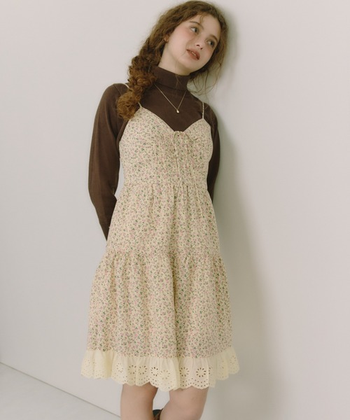 idem(イデム)の「lace cami onepiece / レースキャミワンピース(ワンピース・レディース・ブラウン/ブルー/その他1/ブラック/グリーン/アイボリー/クリーム/ナチュラル/その他2・FREE)」の5枚目の写真