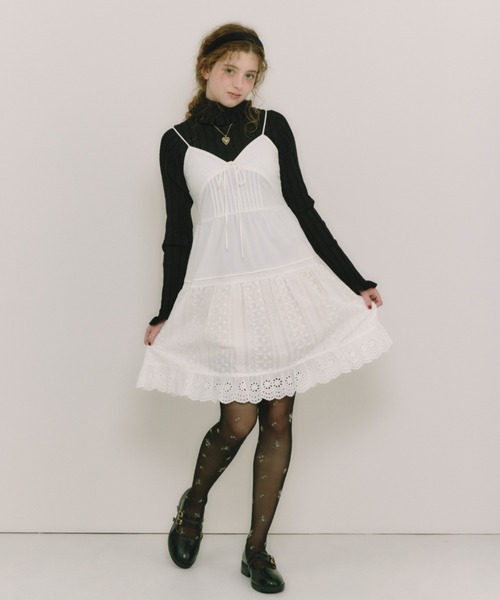 idem(イデム)の「lace cami onepiece / レースキャミワンピース(ワンピース・レディース・ブラウン/ブルー/その他1/ブラック/グリーン/アイボリー/クリーム/ナチュラル/その他2・FREE)」の21枚目の写真