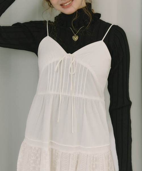 idem(イデム)の「lace cami onepiece / レースキャミワンピース(ワンピース・レディース・ブラウン/ブルー/その他1/ブラック/グリーン/アイボリー/クリーム/ナチュラル/その他2・FREE)」の18枚目の写真