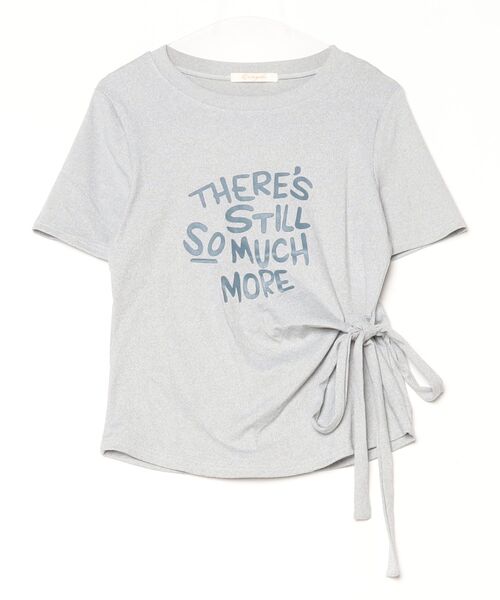 Dream garden(ドリームガーデン)の「フロント英字プリント サイドリボン 半袖Tシャツ(Tシャツ/カットソー・レディース・グレー/ホワイト/ブラック・L/M/S/XL)」の3枚目の写真