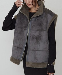 《2WAYで着こなせる》リバーシブルフェイクムートンジレ 秋服 アウター