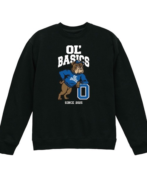 Ol' Basics(オールベーシックス)の「Ol' Basics(オール・ベーシックス) トレーナー レディース ユニセックス スウェット ブルドッグイラスト ロゴ プリント スウェットシャツ スエット プルオーバー トップス アメカジ(スウェット・レディース・ホワイト/ブラック/アッシュ・S)」の3枚目の写真