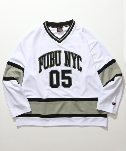 FUBU( フブ)の「【FUBU/フブ】Hockey Shirts/ナンバリング ホッケーシャツ(Tシャツ/カットソー・メンズ・ブラック/ホワイト/ブルー・M/L/XL/XXL)」の2枚目の写真