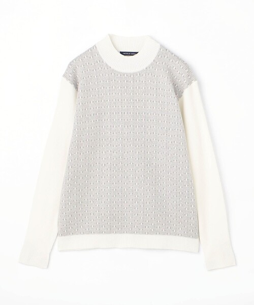NICOLE selection(ニコルセレクション)の「幾何学柄モックネックニットプルオーバー(ニット/セーター・メンズ・その他2/ボルドー/その他3/ライトグレー・L/M/XL)」の18枚目の写真