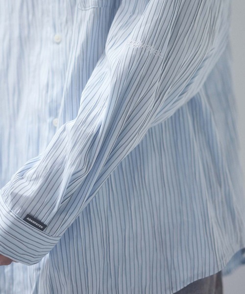 ADAM PATEK(アダムパテック)の「ms6671-stitched calm pinchstripe shirt ストライプシャツ(AP2625004)(シャツ/ブラウス・メンズ・ブルー/ホワイト・1/2)」の12枚目の写真