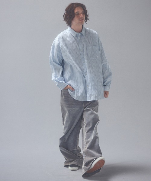 ADAM PATEK(アダムパテック)の「ms6671-stitched calm pinchstripe shirt ストライプシャツ(AP2625004)(シャツ/ブラウス・メンズ・ブルー/ホワイト・1/2)」の15枚目の写真