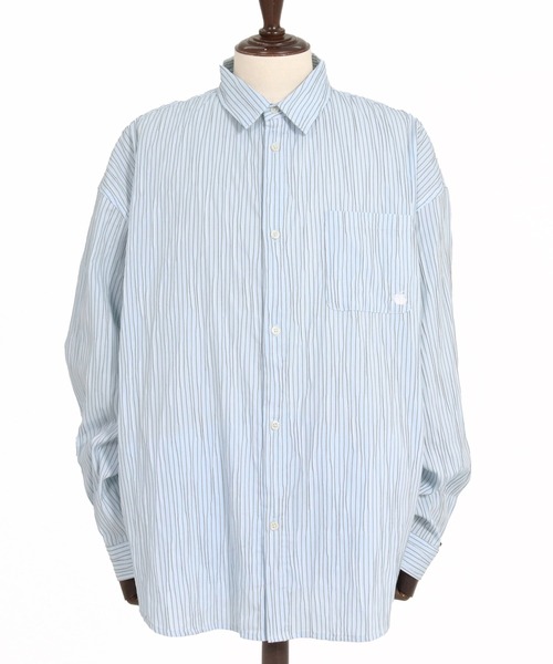 ADAM PATEK(アダムパテック)の「ms6671-stitched calm pinchstripe shirt ストライプシャツ(AP2625004)(シャツ/ブラウス・メンズ・ブルー/ホワイト・1/2)」の18枚目の写真