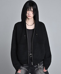 ADRER（アドラー）の「wool blend full-zip knit short parka / ウールブレンドフルジップニットショートパーカー（パーカー）」