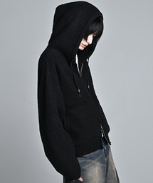 ADRER（アドラー）の「wool blend full-zip knit short parka / ウールブレンドフルジップニットショートパーカー（パーカー）」