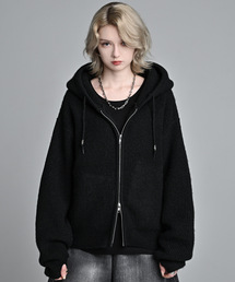 ADRER（アドラー）の「wool blend full-zip knit short parka / ウールブレンドフルジップニットショートパーカー（パーカー）」