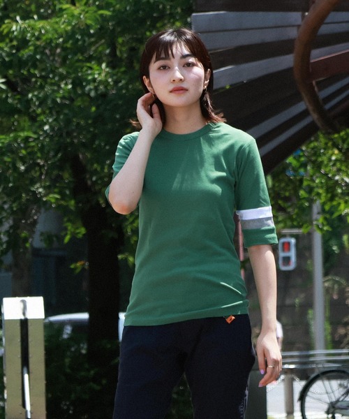 KRIFF MAYER（クリフメイヤー）の「タイトフィット袖切替5分袖Ｔシャツ（Tシャツ/カットソー・メンズ・グレー/ホワイト/グリーン/ピンク/チャコール/ネイビー・LARGE/MEDIUM）」の4枚目の写真