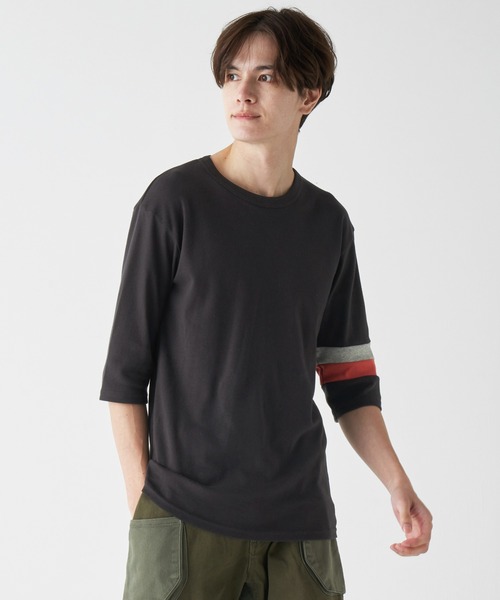 KRIFF MAYER（クリフメイヤー）の「タイトフィット袖切替5分袖Ｔシャツ（Tシャツ/カットソー・メンズ・グレー/ホワイト/グリーン/ピンク/チャコール/ネイビー・LARGE/MEDIUM）」の3枚目の写真