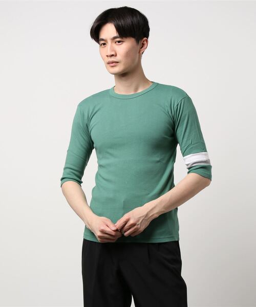 KRIFF MAYER（クリフメイヤー）の「タイトフィット袖切替5分袖Ｔシャツ（Tシャツ/カットソー・メンズ・グレー/ホワイト/グリーン/ピンク/チャコール/ネイビー・LARGE/MEDIUM）」の16枚目の写真