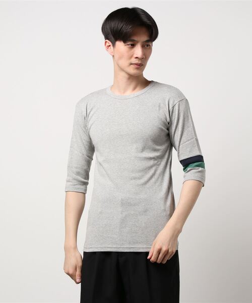 KRIFF MAYER（クリフメイヤー）の「タイトフィット袖切替5分袖Ｔシャツ（Tシャツ/カットソー・メンズ・グレー/ホワイト/グリーン/ピンク/チャコール/ネイビー・LARGE/MEDIUM）」の15枚目の写真