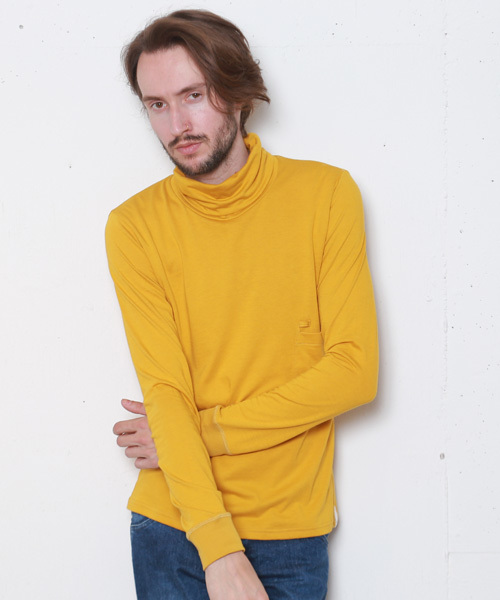 FACTOTUM（ファクトタム）の「【VALLIS】バイオシルキーシリーズタートルネック（Tシャツ/カットソー・メンズ・クリーム/ブラック/パープル/イエロー/ベージュ/オレンジ・46/44/48）」の6枚目の写真