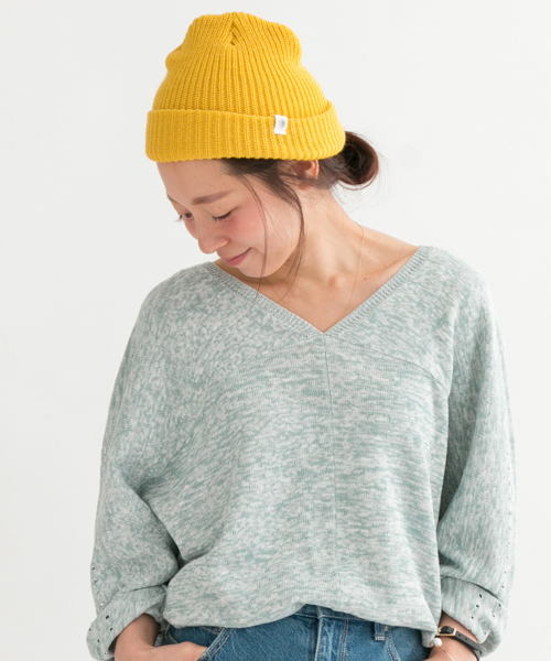 URBAN RESEARCH Sonny Label（アーバンリサーチサニーレーベル）の「Sonny Label  MADE IN USA ニット帽（ニットキャップ/ビーニー・レディース・インディゴブルー/マスタード/ホワイト/グリーン/レッド/ブラック/カーキ/チャコールグレー・ONE）」の7枚目の写真