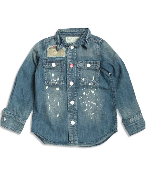 F.O.KIDS(エフオーキッズ)の「プレミアムリメイクシャツ(シャツ/ブラウス・キッズ・ネイビー/ブルー・95/100/120/140/80/90/110/130)」の2枚目の写真