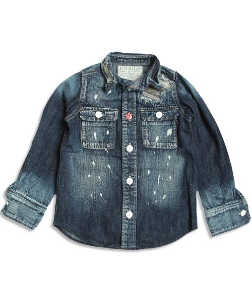 F.O.KIDS(エフオーキッズ)の「プレミアムリメイクシャツ(シャツ/ブラウス・キッズ・ネイビー/ブルー・95/100/120/140/80/90/110/130)」の9枚目の写真