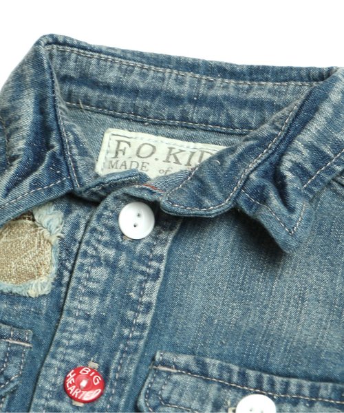 F.O.KIDS(エフオーキッズ)の「プレミアムリメイクシャツ(シャツ/ブラウス・キッズ・ネイビー/ブルー・95/100/120/140/80/90/110/130)」の3枚目の写真