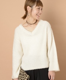 mystic | Vネック起毛ニット(ニット/セーター)