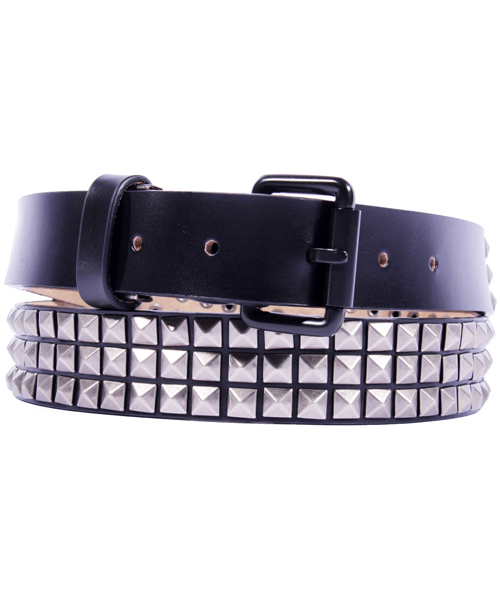 8(eight)(エイト)の「3連 スタッズベルト 本革 シンプル(ベルト・メンズ・シルバー/ブラック・FREE)」の1枚目の写真