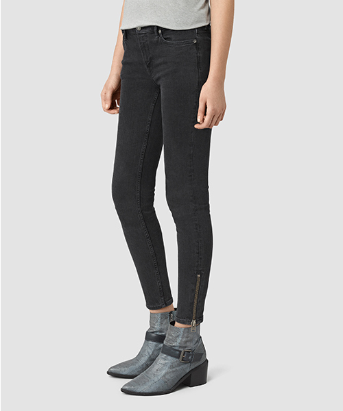 ALLSAINTS（オールセインツ）の「MAST ANKLE ZIP（デニムパンツ・レディース・ライトブラック・25/26/27/24）」の14枚目の写真