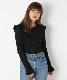 SLY | LACE WORK HG ラッフルTOPS(ニット/セーター)