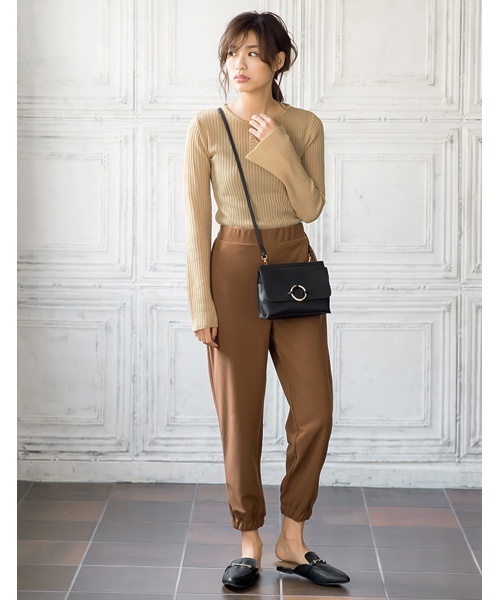 Re:EDIT（リエディ）の「[リエディ]リブニットソーフレアスリーブトップス[2016秋冬新作]トップス/ニットトップス（ニット/セーター・レディース・ブラック/アイボリー/ワイン/ベージュ/グレー・MEDIUM）」の12枚目の写真