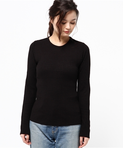 Re:EDIT（リエディ）の「[リエディ]リブニットソーフレアスリーブトップス[2016秋冬新作]トップス/ニットトップス（ニット/セーター・レディース・ブラック/アイボリー/ワイン/ベージュ/グレー・MEDIUM）」の6枚目の写真