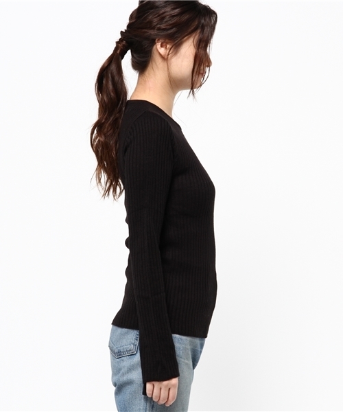 Re:EDIT（リエディ）の「[リエディ]リブニットソーフレアスリーブトップス[2016秋冬新作]トップス/ニットトップス（ニット/セーター・レディース・ブラック/アイボリー/ワイン/ベージュ/グレー・MEDIUM）」の7枚目の写真