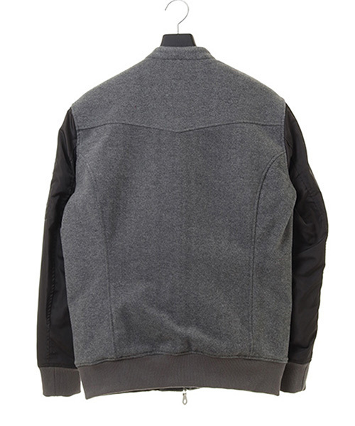 NO ID.（ノーアイディ）の「mj4437-ｳｰﾙｼﾞｬｰｼﾞｰ×ｸﾞﾛｸﾞﾗﾝWﾗｲﾀﾞｰｽMA-1-BLZ ﾌﾞﾙｿﾞﾝ（MA-1・メンズ・アッシュグレー/ブラック/ベージュ・2/3/1）」の19枚目の写真