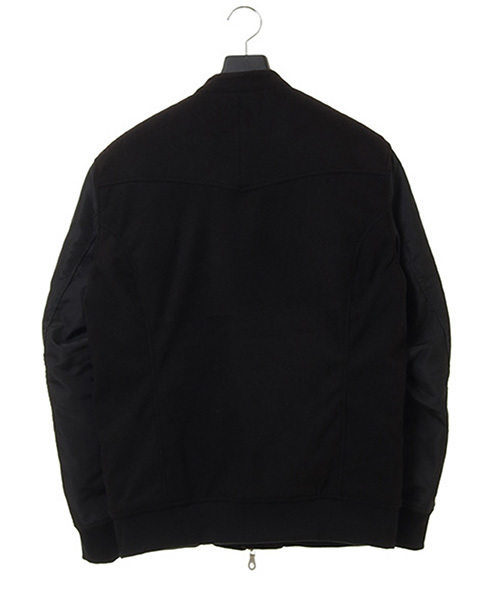 NO ID.（ノーアイディ）の「mj4437-ｳｰﾙｼﾞｬｰｼﾞｰ×ｸﾞﾛｸﾞﾗﾝWﾗｲﾀﾞｰｽMA-1-BLZ ﾌﾞﾙｿﾞﾝ（MA-1・メンズ・アッシュグレー/ブラック/ベージュ・2/3/1）」の9枚目の写真