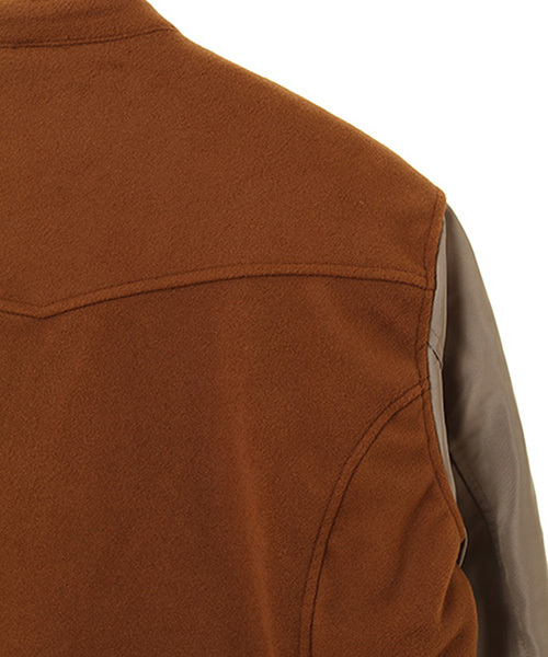 NO ID.（ノーアイディ）の「mj4437-ｳｰﾙｼﾞｬｰｼﾞｰ×ｸﾞﾛｸﾞﾗﾝWﾗｲﾀﾞｰｽMA-1-BLZ ﾌﾞﾙｿﾞﾝ（MA-1・メンズ・アッシュグレー/ブラック/ベージュ・2/3/1）」の5枚目の写真