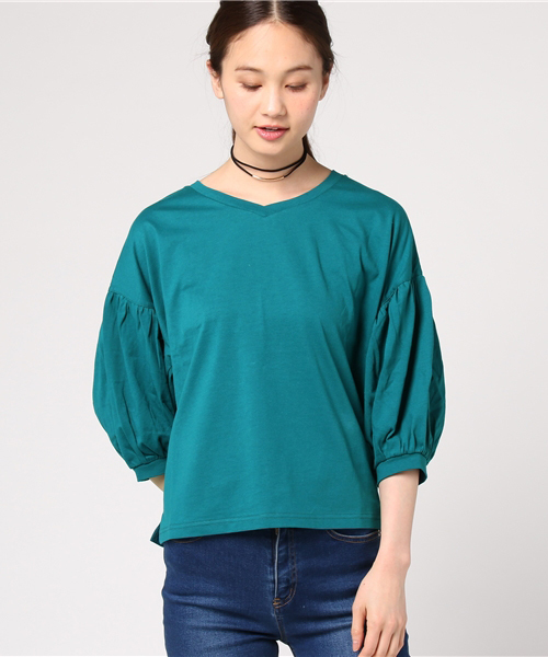 Honeys（ハニーズ）の「チョーカー付プルオーバー（Tシャツ/カットソー・レディース・ブラック/オフホワイト/杢グレー/レッド/グリーン・L/M）」の5枚目の写真