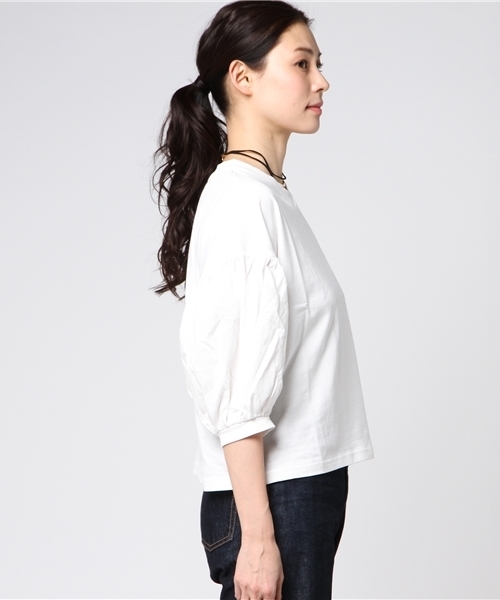 Honeys（ハニーズ）の「チョーカー付プルオーバー（Tシャツ/カットソー・レディース・ブラック/オフホワイト/杢グレー/レッド/グリーン・L/M）」の7枚目の写真