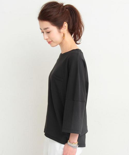 BEAUTY&YOUTH UNITED ARROWS（ビューティーアンドユースユナイテッドアローズ）の「BY∴ ドルマンポケット6分袖カットソー ◆（Tシャツ/カットソー・レディース・ホワイト/ブラック/ナチュラル/マスタード/オリーブ/ダークグリーン・FREE）」の12枚目の写真