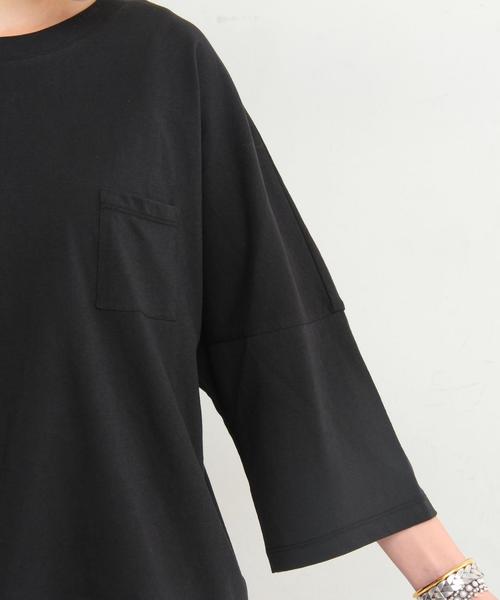 BEAUTY&YOUTH UNITED ARROWS（ビューティーアンドユースユナイテッドアローズ）の「BY∴ ドルマンポケット6分袖カットソー ◆（Tシャツ/カットソー・レディース・ホワイト/ブラック/ナチュラル/マスタード/オリーブ/ダークグリーン・FREE）」の15枚目の写真