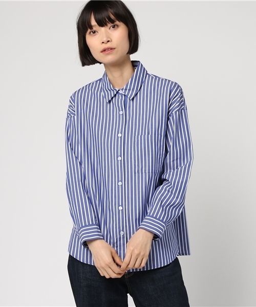 N.（N. Natural Beauty Basic）（エヌエヌナチュラルビューティーベーシック）の「コットンBIGシャツ（シャツ/ブラウス・レディース・ホワイト/ホワイト系その他/ダークネイビー・MEDIUM）」の18枚目の写真