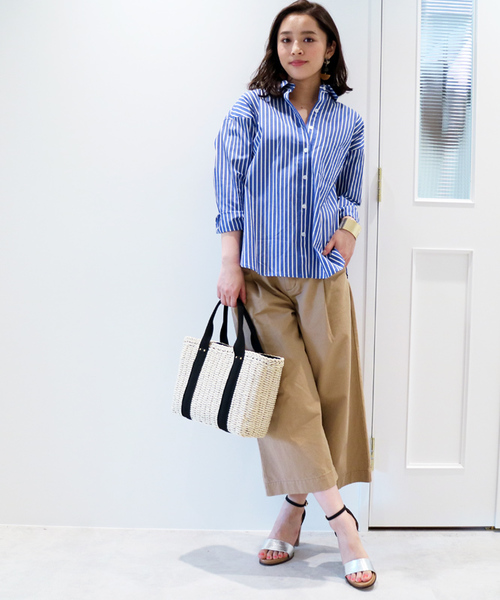 N.（N. Natural Beauty Basic）（エヌエヌナチュラルビューティーベーシック）の「コットンBIGシャツ（シャツ/ブラウス・レディース・ホワイト/ホワイト系その他/ダークネイビー・MEDIUM）」の19枚目の写真