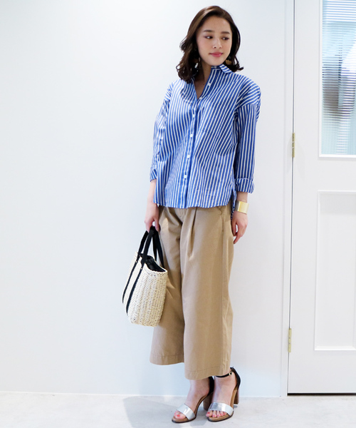 N.（N. Natural Beauty Basic）（エヌエヌナチュラルビューティーベーシック）の「コットンBIGシャツ（シャツ/ブラウス・レディース・ホワイト/ホワイト系その他/ダークネイビー・MEDIUM）」の20枚目の写真