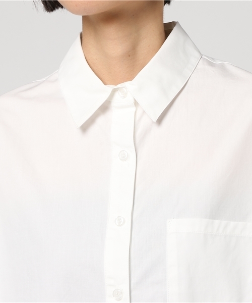 N.（N. Natural Beauty Basic）（エヌエヌナチュラルビューティーベーシック）の「コットンBIGシャツ（シャツ/ブラウス・レディース・ホワイト/ホワイト系その他/ダークネイビー・MEDIUM）」の7枚目の写真