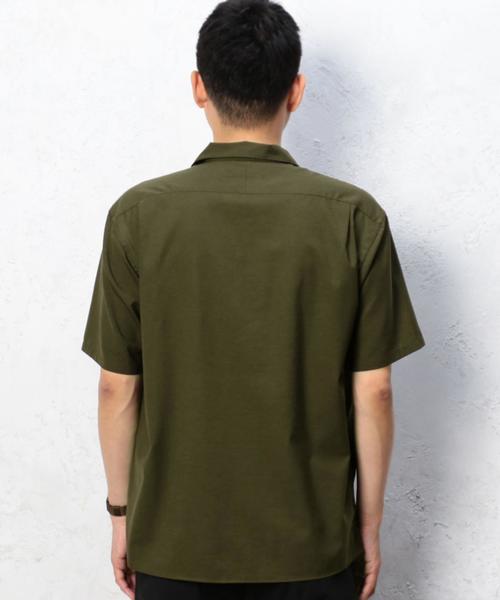 green label relaxing（グリーンレーベルリラクシング）の「[ウォッシャブル] KC WSBL/TRO オープンカラー S/S シャツ ◆（シャツ/ブラウス・メンズ・ブラック/オリーブ・SMALL/MEDIUM/LARGE）」の3枚目の写真