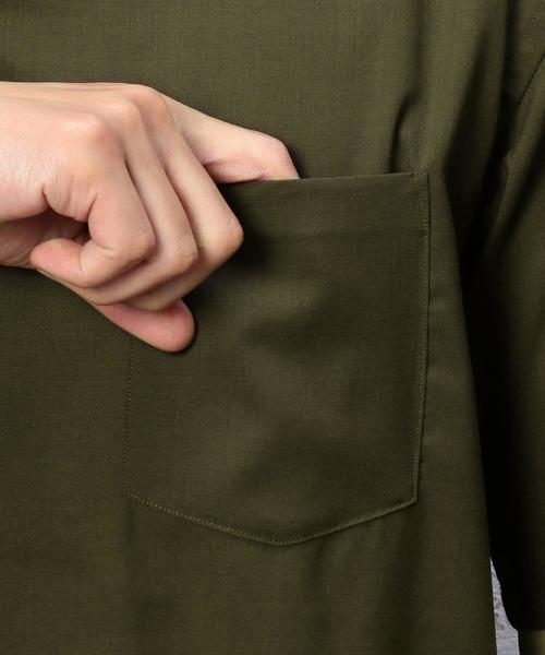 green label relaxing（グリーンレーベルリラクシング）の「[ウォッシャブル] KC WSBL/TRO オープンカラー S/S シャツ ◆（シャツ/ブラウス・メンズ・ブラック/オリーブ・SMALL/MEDIUM/LARGE）」の12枚目の写真
