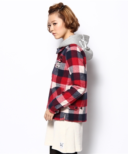 X-girl(エックスガール)の「CPO JACKET(その他アウター・レディース・レッド/ネイビー・1/2)」の3枚目の写真